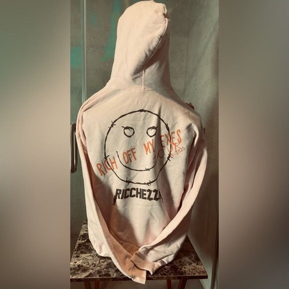 Dear Ex Im Rich Now Sweatshirt - Pink Black - XL Y2k Pullover Sweatshirt Hoodie - Picture 8 of 10